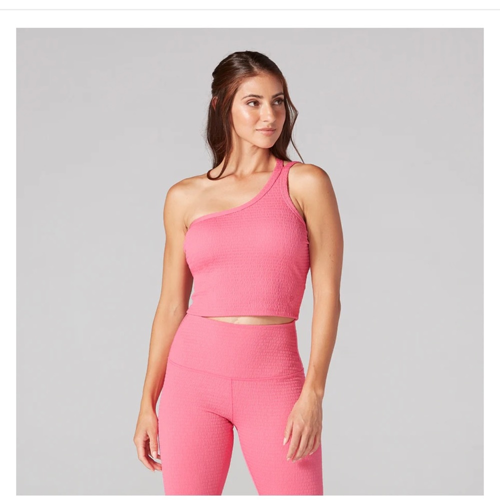 Pink One-Shoulder Crop Top